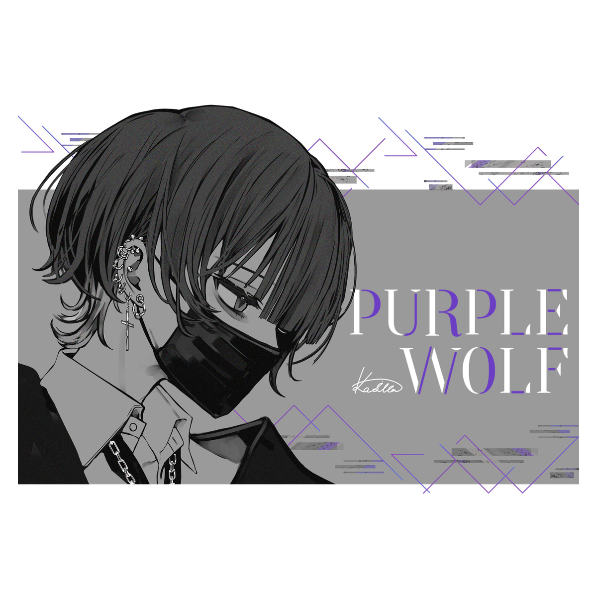 カシバパーカー【白】-WOLF BLACK-
