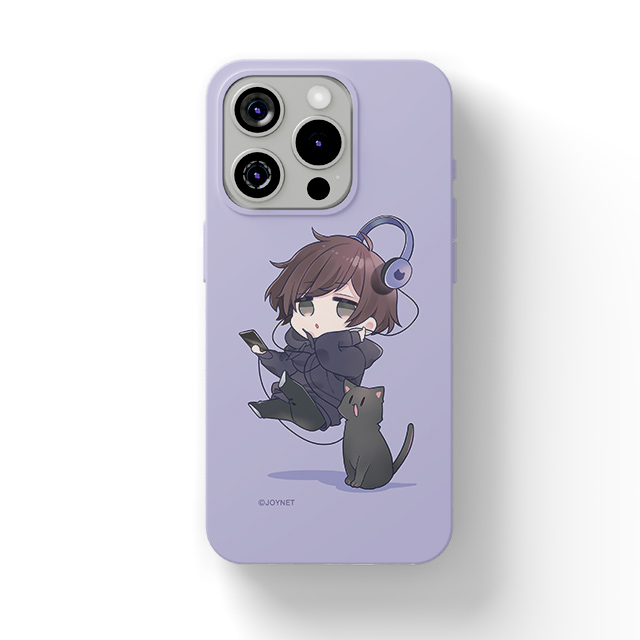 メンヘラくん。iPhoneケース-黒猫とヘッドホン-