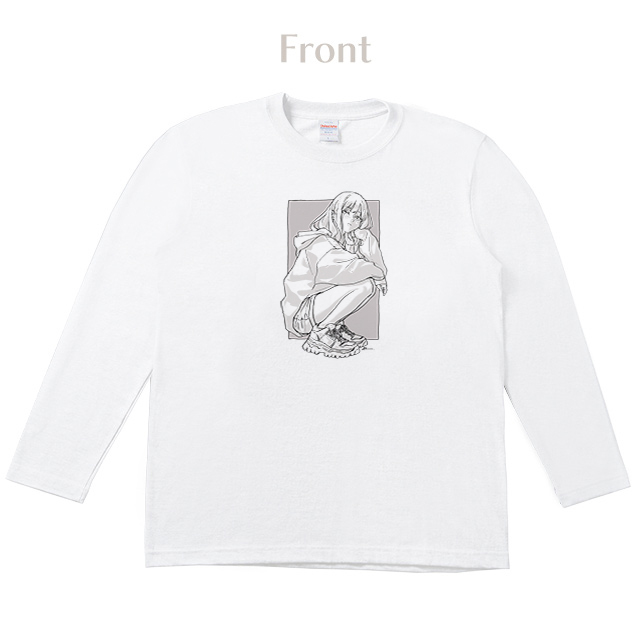 キロ ロングTシャツ【白】-Loiter-
