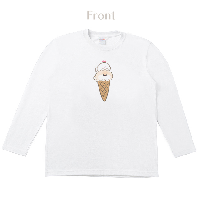 ぽこロンT【白】-ソフトクリームぽぽち-