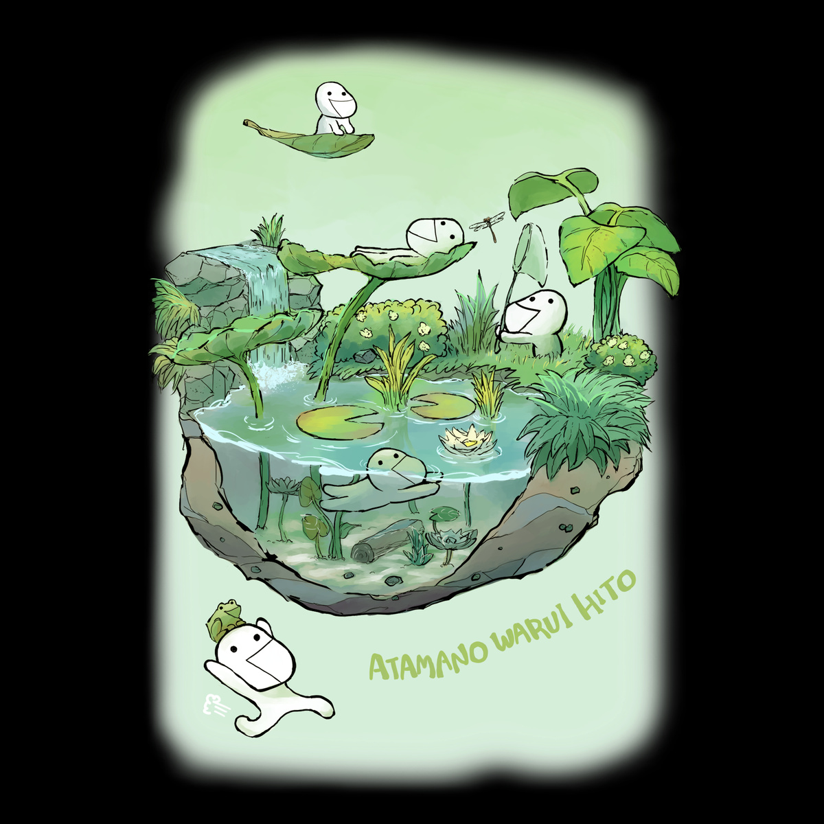 あたまのわるいひと【黒】Tシャツ2