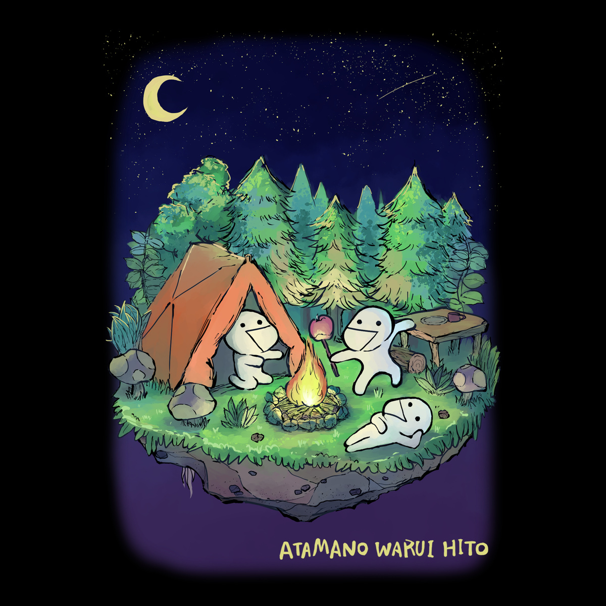 あたまのわるいひと【黒】Tシャツ5