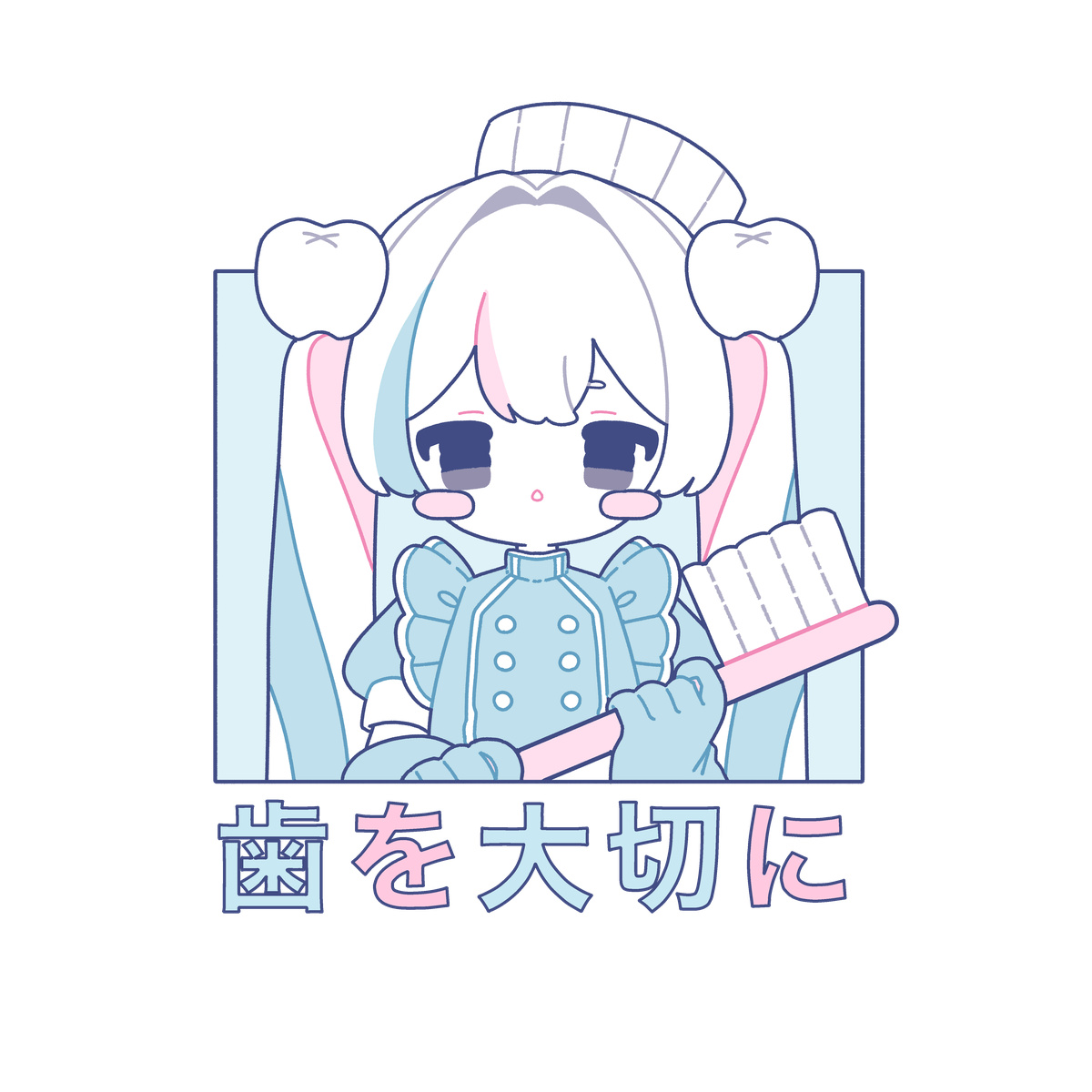 うぱちぇ-歯磨き粉ちゃんTシャツ【白】