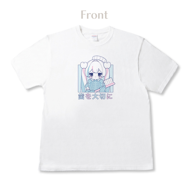 うぱちぇ-歯磨き粉ちゃんTシャツ【白】