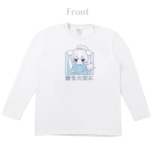 うぱちぇ-歯磨き粉ちゃんロンT【白】