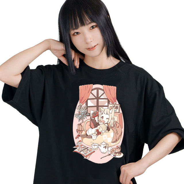 しろなっぱ【黒】Tシャツ1