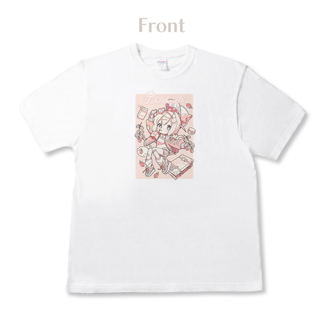 しろなっぱ ちびねこ女子Tシャツ