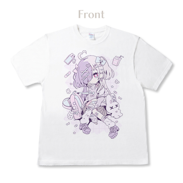しろなっぱ ♡ハーフツインちゃん♡ビッグプリントTシャツ