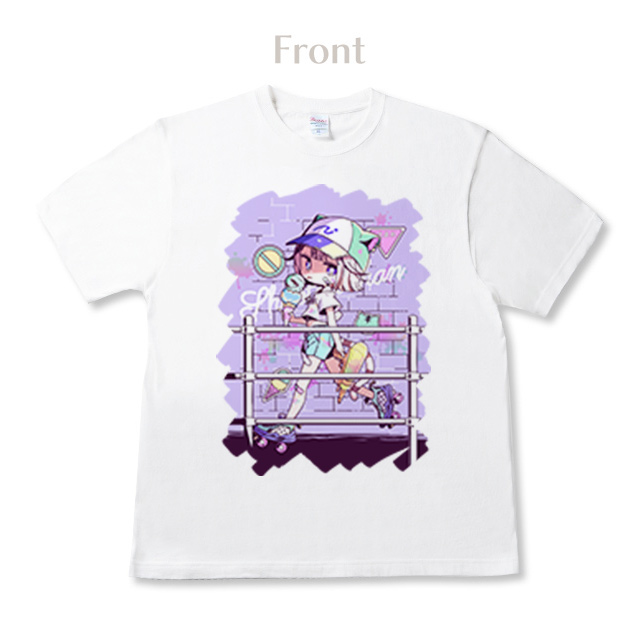 しろなっぱ 白トラちゃんビッグプリントTシャツ