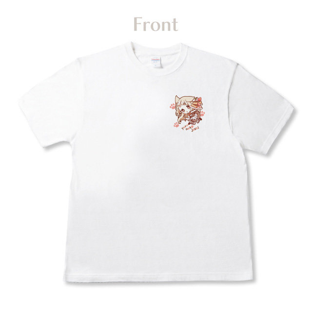 しろなっぱ ゆるねこ女子 ワンポイントTシャツ