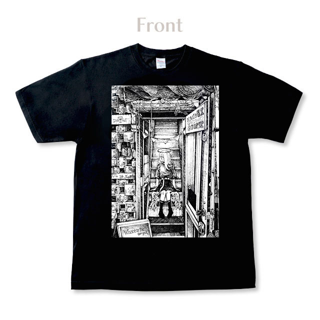 ROROICHI ビッグプリント黒Tシャツ