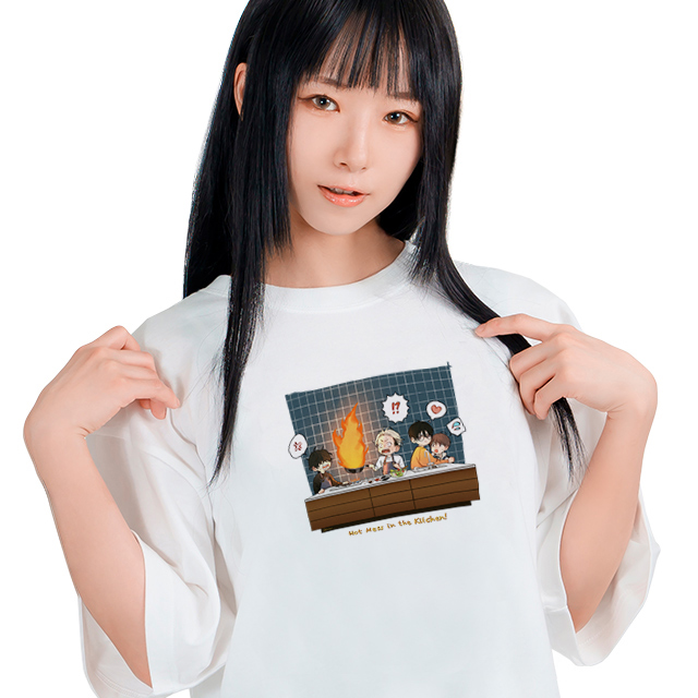 幽栖芽生T【白】-Hot Mess in the Kitchen!-