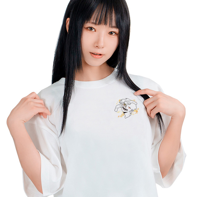 幽栖芽生 ワンポイントTシャツ - 空集合くん｜ピースハートver. -