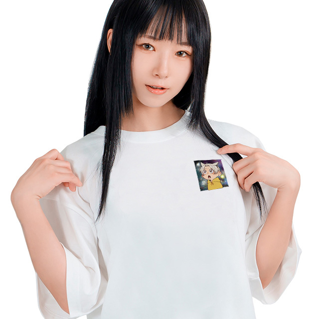 幽栖芽生 ワンポイントTシャツ - 宇宙猫颯 -