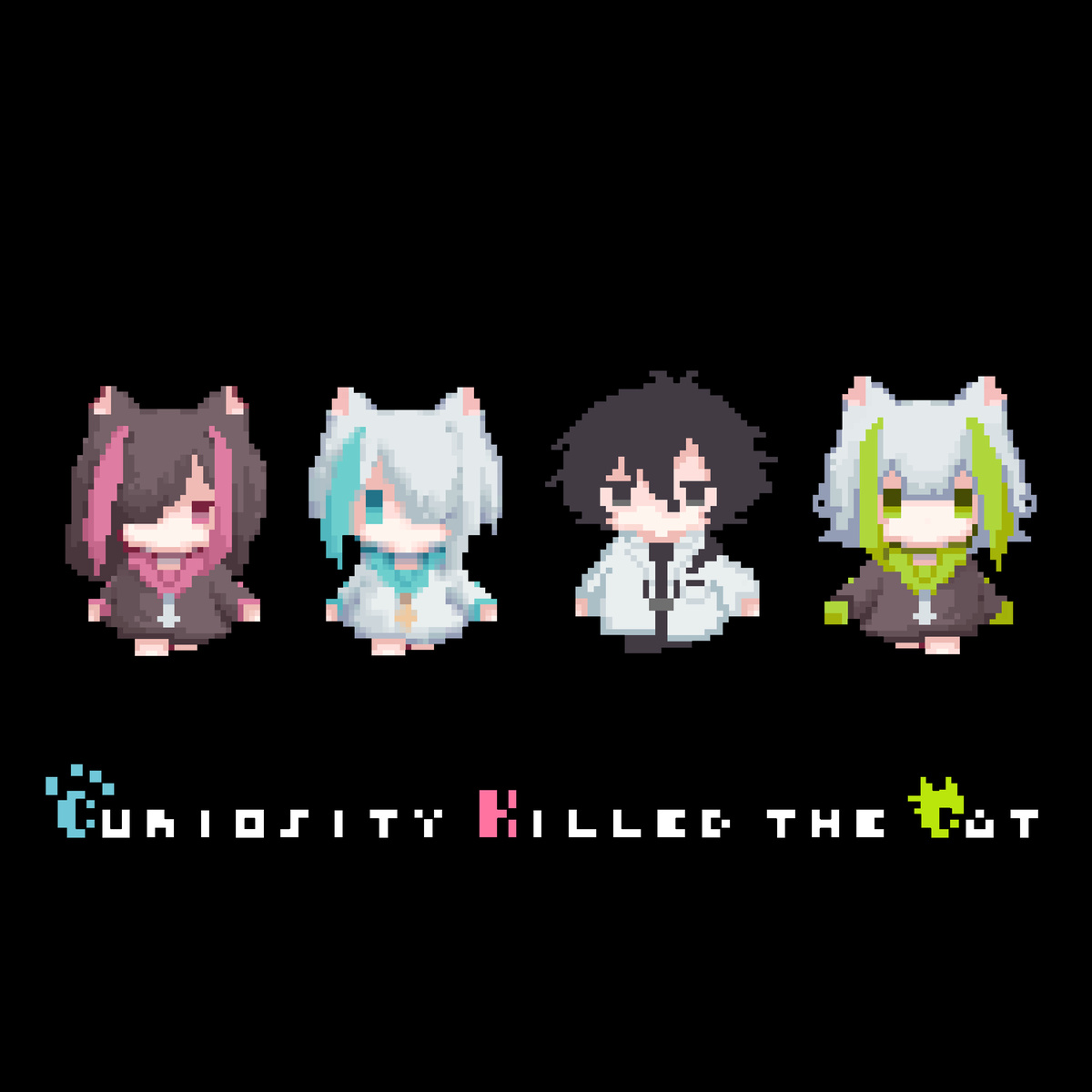 猫耳研究所ドット絵 黒Tシャツ