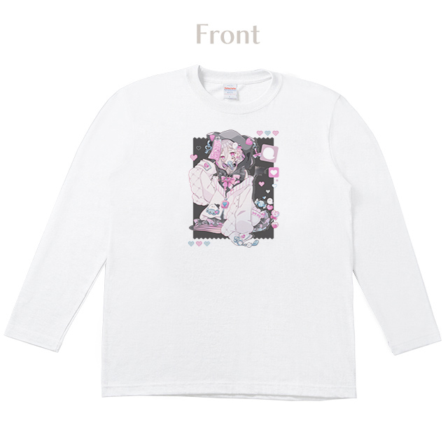 むと ロングTシャツ【白】-01-