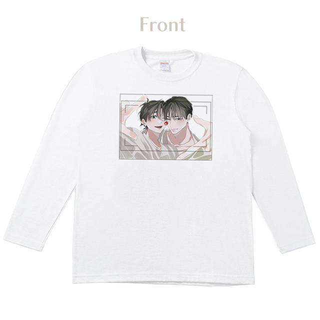 秋雨やひの ロングTシャツ【白】-01-