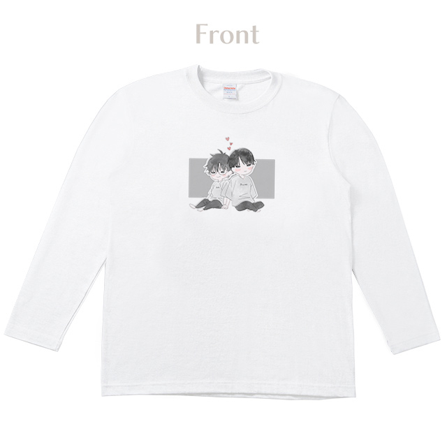 秋雨やひの ロングTシャツ【白】-02-