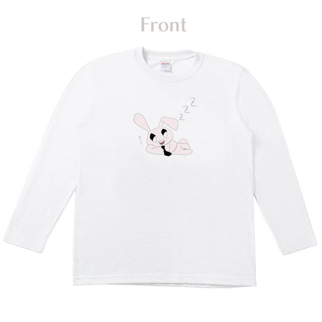 秋雨やひの ロングTシャツ【白】-03-