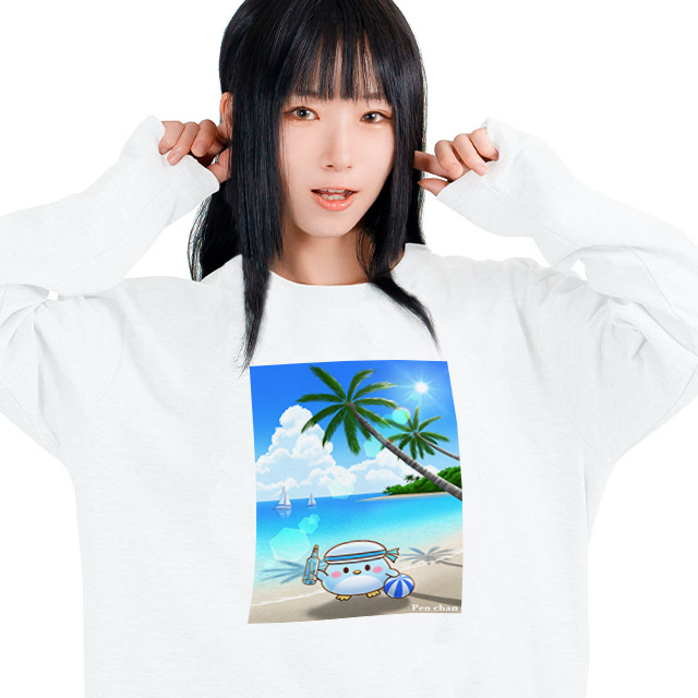 すみれぐみ商店ロンT【白】-ペンちゃん-