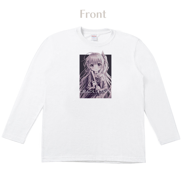 ゆたかてる ロングTシャツ【白】桜