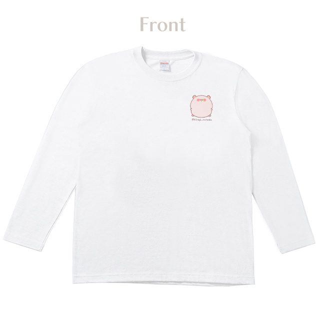 柊豚生 ミニ豚ワンポイントロングTシャツ