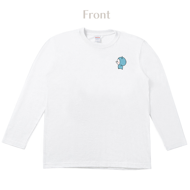 tttan. ワンポイントロングTシャツ - くまぽこ走る -