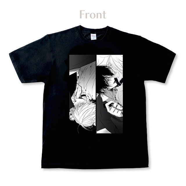 先輩と後輩　ビッグプリント黒Tシャツ