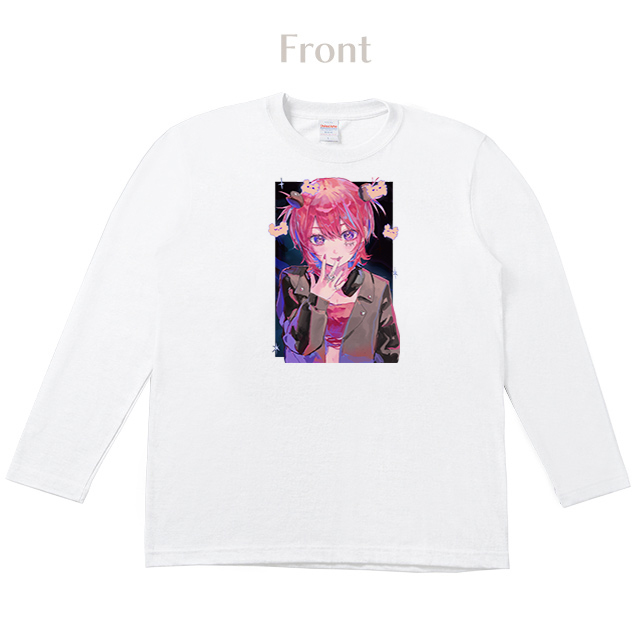 カニ侍 ロングTシャツ【白】