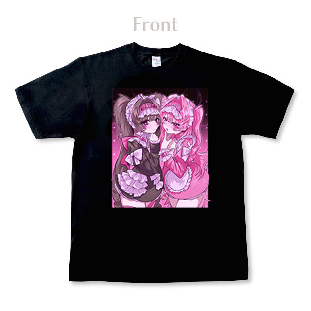 めろ子 ビッグプリント黒Tシャツ【一蓮托生】